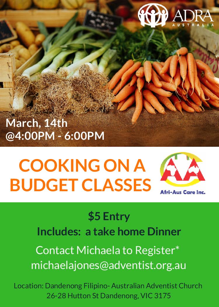 Cooking On a Budget Classes